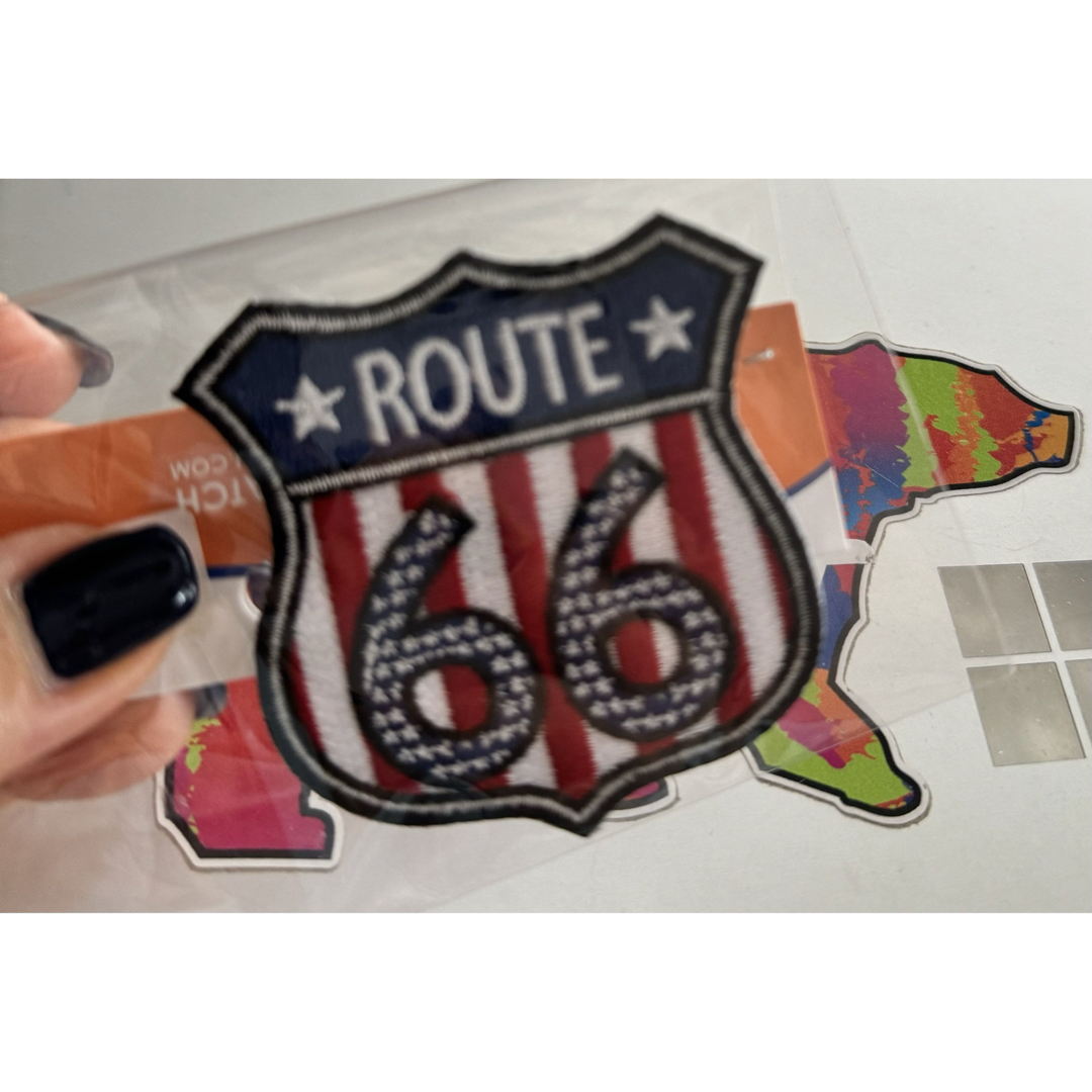 American Apparel(アメリカンアパレル)のROUTE66 ワッペン 刺繍 アイロン接着  自動車/バイクのバイク(その他)の商品写真