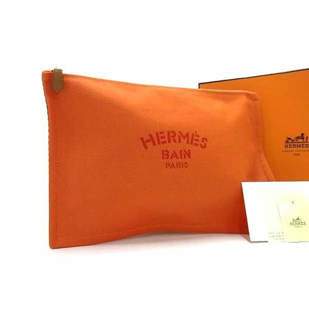 Hermes(エルメス)の■新品■未使用■ HERMES エルメス  BAIN ヨッティングGM アバカ×コットン シルバー金具 マルチケース ポーチ オレンジ系 AX3717  レディースのファッション小物(その他)の商品写真