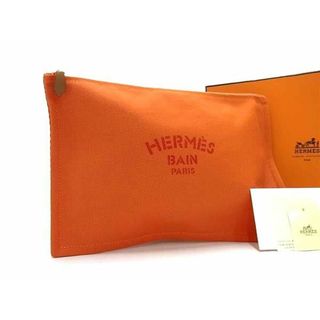 エルメス(Hermes)の■新品■未使用■ HERMES エルメス  BAIN ヨッティングGM アバカ×コットン シルバー金具 マルチケース ポーチ オレンジ系 AX3717 (その他)