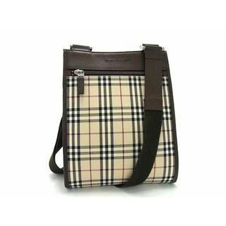 バーバリー(BURBERRY)の■極美品■ BURBERRY バーバリー ノバチェック ナイロンキャンバス クロスボディ ショルダーバッグ ベージュ系×ブラウン系 AX3334 (ショルダーバッグ)