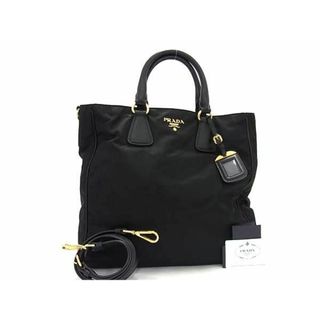 プラダ(PRADA)の■極美品■ PRADA プラダ BN2326 テスートナイロン×サフィアーノレザー 2WAY ショルダーバッグ ハンドバッグ ブラック系 AX3867 (ハンドバッグ)