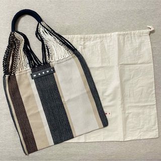 Marni - 新品タグ付☆マルニフラワーカフェ ストライプ バッグ