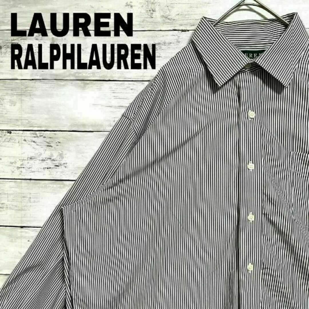 Ralph Lauren(ラルフローレン)のv68 ラルフローレン NON IRON 長袖シャツ ストライプ 開襟 レディースのトップス(シャツ/ブラウス(長袖/七分))の商品写真