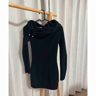 ザラ(ZARA)のドレープ ニット ミニ ワンピース(ミニワンピース)