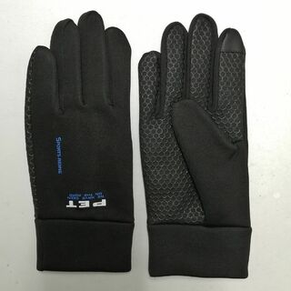 防寒 ランニング グローブ 手袋 フリーサイズ Bブルー#252(手袋)