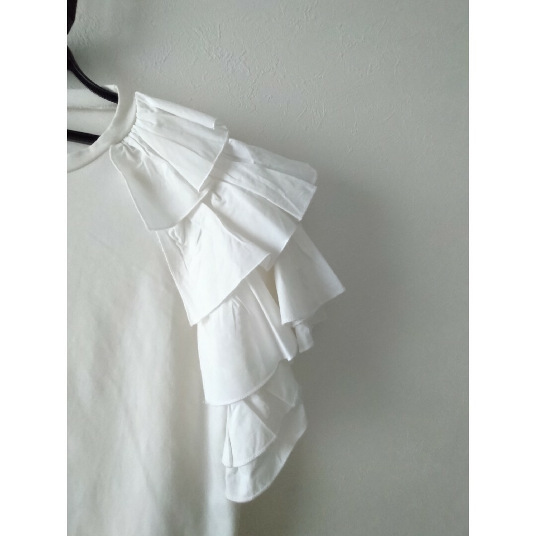 SHEIN(シーイン)の【未使用】SHEIN レイヤードスリーブアシンメトリーTシャツ M レディースのトップス(Tシャツ(半袖/袖なし))の商品写真