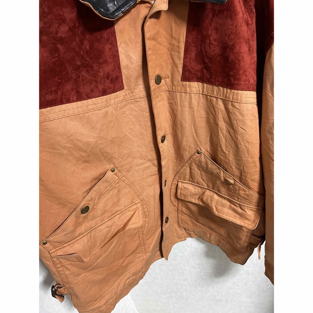 VINTAGE(ヴィンテージ)の古着 MIKEBIRNIES 切替ハンティングジャケット L ブラウン アメカジ メンズのジャケット/アウター(ブルゾン)の商品写真