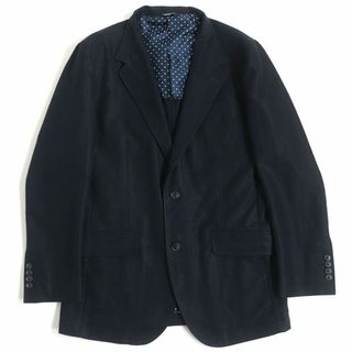 ドルチェアンドガッバーナ(DOLCE&GABBANA)の美品△正規品 ドルチェ＆ガッバーナ Tailored by 裏地シルク100%・ドット柄 コットン×リネン シングル ジャケット ブラック×ネイビー 48(その他)