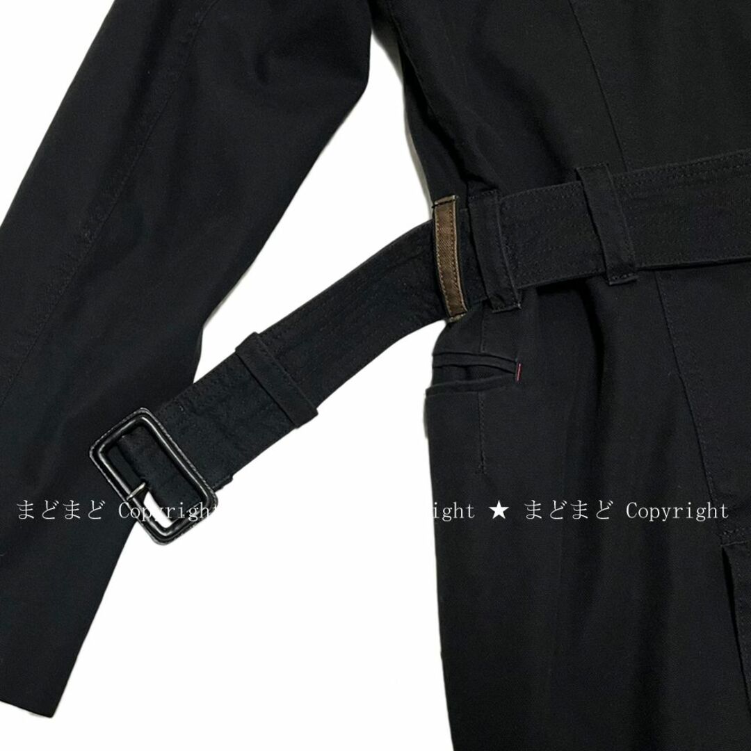 Paul Smith(ポールスミス)のポールスミス ユニオンジャック ベルト付き チェスター コート M トレンチ 黒 メンズのジャケット/アウター(チェスターコート)の商品写真