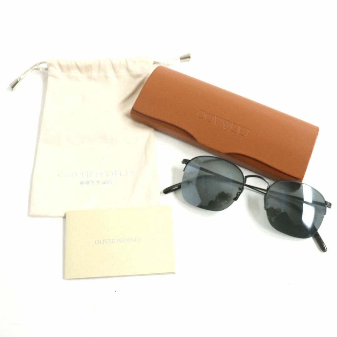 Oliver Peoples(オリバーピープルズ)の美品▼OLIVER PEOPLES オリバーピープルズ OV1209S RICKMAN ハーフリム サングラス/アイウェア 黒 51□21 148 伊製 ケース・保存袋付き メンズのファッション小物(サングラス/メガネ)の商品写真