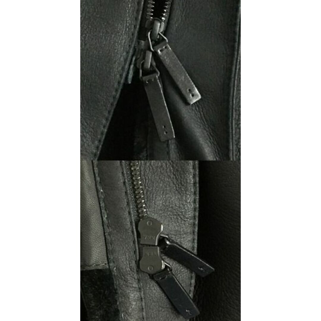 ARMANI COLLEZIONI(アルマーニ コレツィオーニ)の良品▼ARMANI COLLEZIONI アルマーニコレッツォーニ WZIP ムートンコート ブラック EU48/USA38 メンズ 正規品 メンズのジャケット/アウター(その他)の商品写真