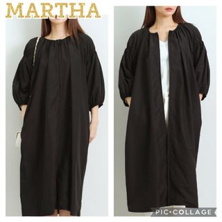 MARTHA - ■新品●2WAY【MARTHA】バルーンスリーブコートワンピ ース、黒、Lサイズ