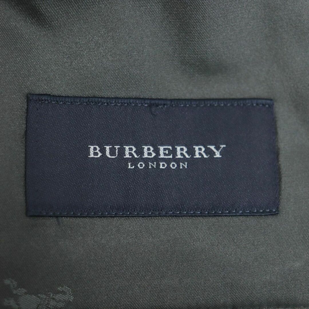 BURBERRY(バーバリー)の美品▼バーバリーロンドン ヘリンボーン柄 ロゴ入りシルバーボタン シルク混 シングルジャケット/テーラード グレー 96-86-170 AB5 正規品 メンズのジャケット/アウター(テーラードジャケット)の商品写真