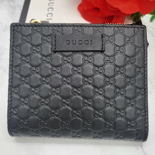 グッチ(Gucci)の【未使用に近い】 GUCCI グッチ 2つ折り財布 財布 マイクロ シマ GG(財布)