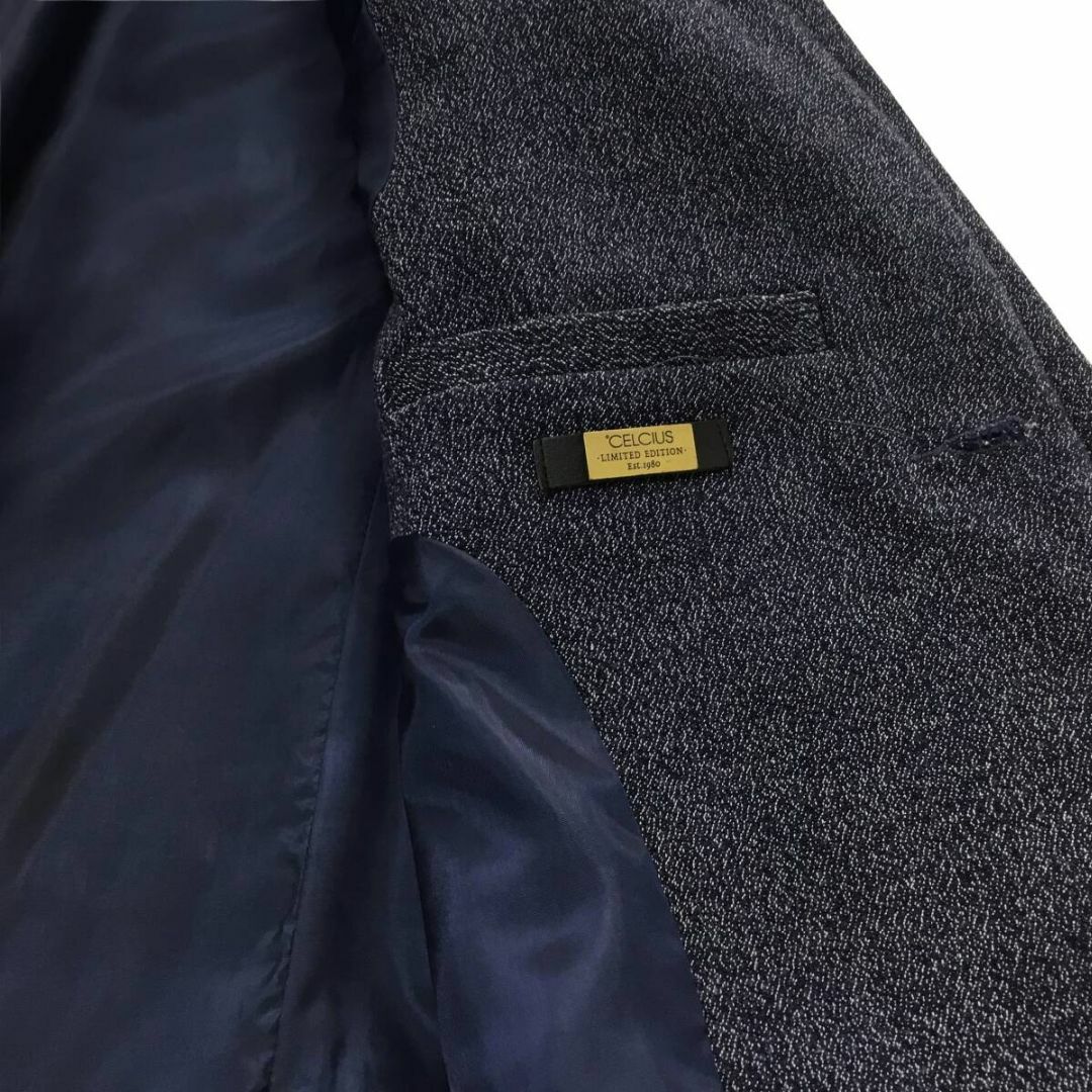 CELCIUS ストレッチジャージー素材 カラーレスジャケット ネイビー M メンズのジャケット/アウター(ノーカラージャケット)の商品写真