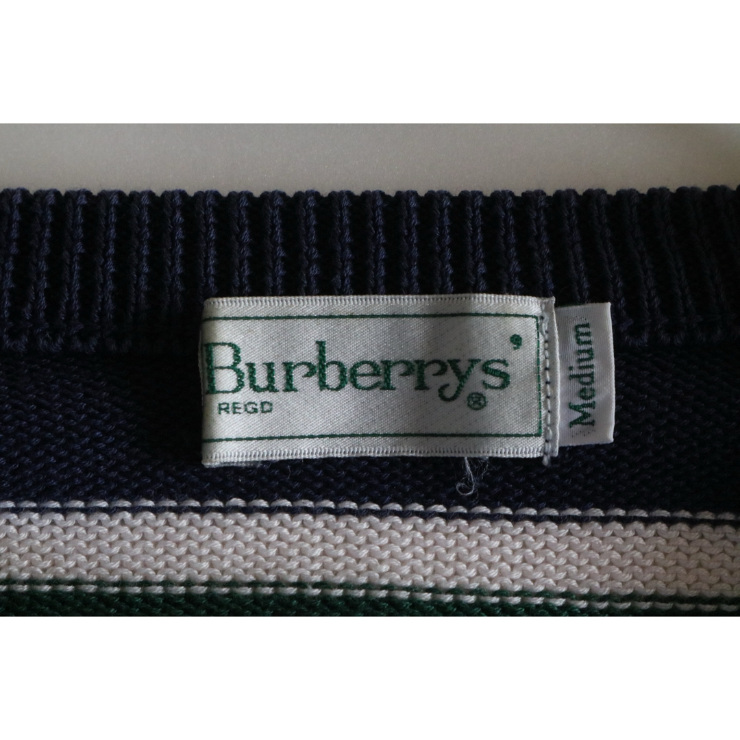 BURBERRY(バーバリー)の【BURBERRY】美品　ニット セーター ボーダー ゴルフ　エンブレム刺繍★ メンズのトップス(ニット/セーター)の商品写真