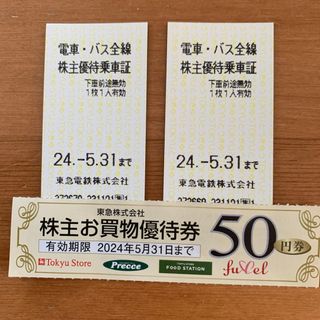 東急★電車・バス全線株主優待乗車証★2枚(鉄道乗車券)