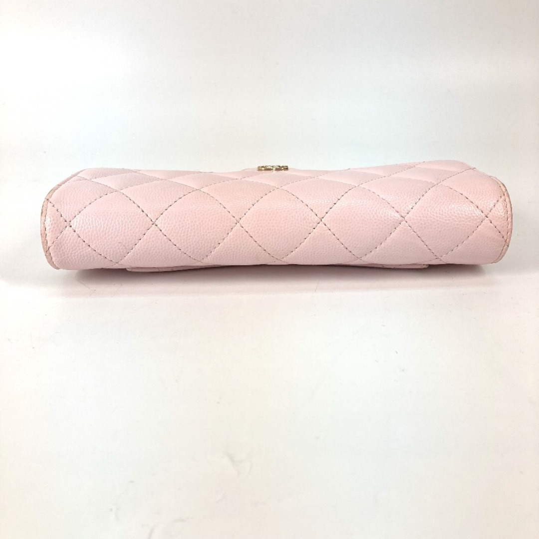 CHANEL(シャネル)のシャネル CHANEL マトラッセ A80758 CC ココマーク ロングウォレット 2つ折り 長財布 キャビアスキン ピンク レディースのファッション小物(財布)の商品写真