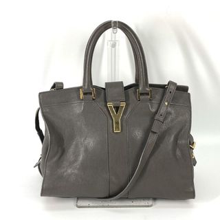 サンローラン(Saint Laurent)のイヴ・サンローラン YVES SAINT LAURENT カバス シック 400666 Yロゴ トートバッグ カバン 2WAYバッグ ショルダーバッグ 斜め掛け ハンドバッグ レザー グレー(ハンドバッグ)