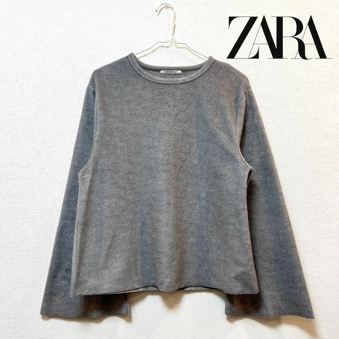 ZARA(ザラ)のZARA Trafaluc ザラ カットオフ起毛プルオーバー グレー レディースのトップス(シャツ/ブラウス(長袖/七分))の商品写真
