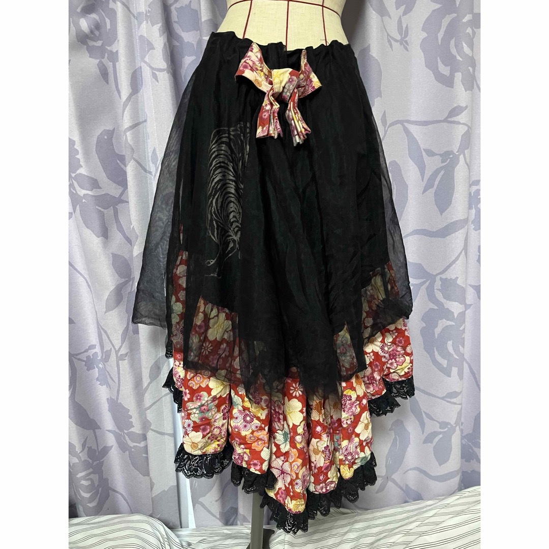 h.naoto - □美品!gouk変形レーススカート レディース 和柄 h.naoto - □美品!gouk変形レーススカート レディース 和柄