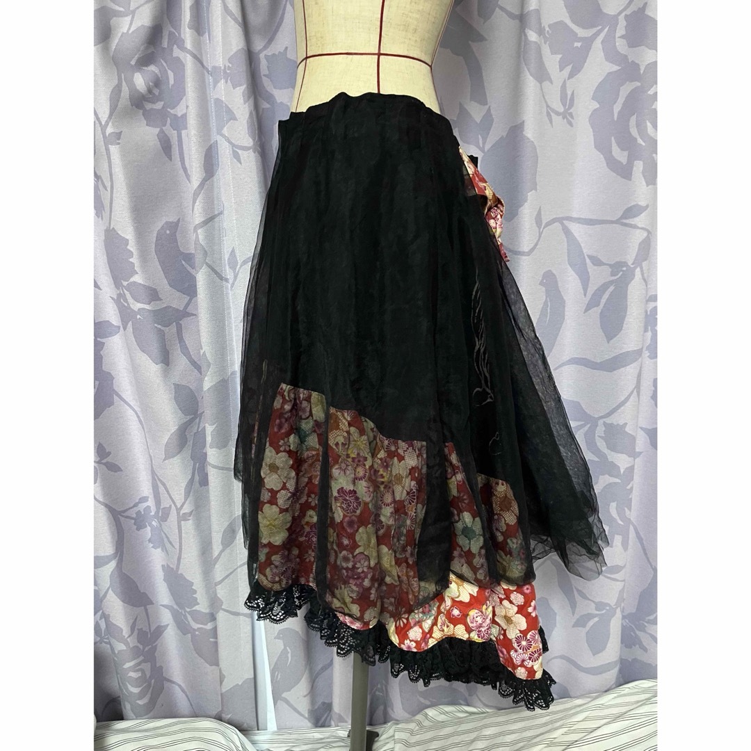 h.naoto - □美品!gouk変形レーススカート レディース 和柄 h.naoto - □美品!gouk変形レーススカート レディース 和柄