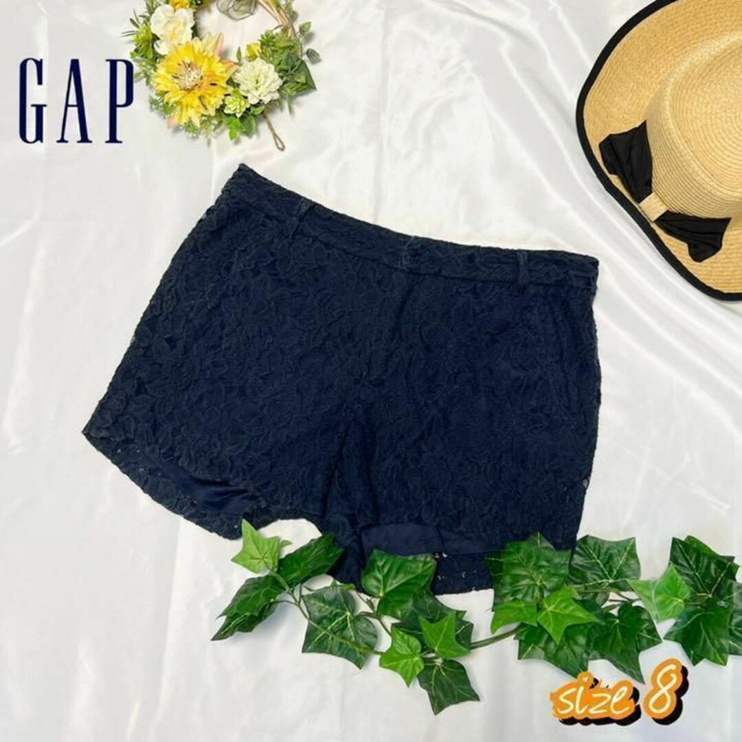 GAP(ギャップ)の【送料無料　春夏用】ギャップ　ショートパンツ　サイズ8 ネイビー レディースのパンツ(ショートパンツ)の商品写真