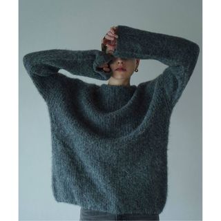 クラネ(CLANE)のCLANE＃BOAT NECK MOHAIR OVER KNIT TOPS(ニット/セーター)