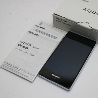 シャープ(SHARP)の超美品 SIMフリー AQUOS mini SH-M03 ホワイト  M555(スマートフォン本体)