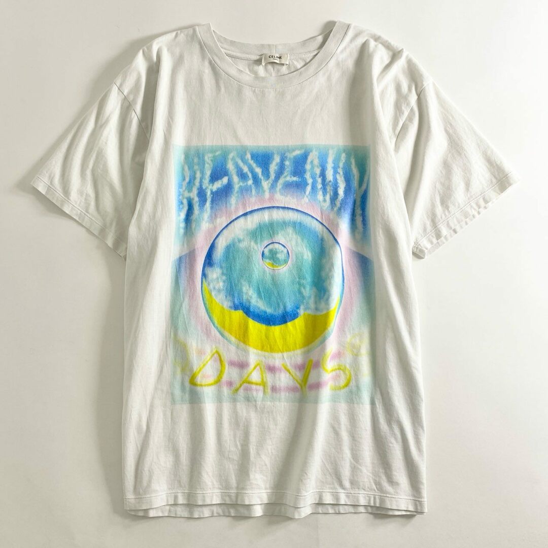 celine(セリーヌ)の7b26 イタリア製 CELINE セリーヌ マルセロラヴィン HEAVENLY DAYS Tシャツ 半袖カットソー M ホワイト トップス カットソー メンズ メンズのトップス(Tシャツ/カットソー(半袖/袖なし))の商品写真