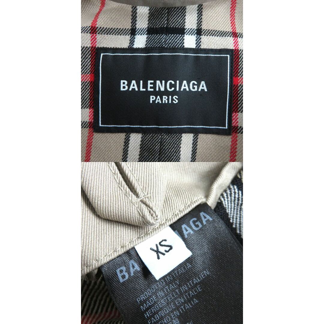 Balenciaga(バレンシアガ)の極美品△正規品 BALENCIAGA バレンシアガ 21AW 663007 ベルト付 アシンメトリー オーバーサイズ トレンチコート グレージュ XS メンズ 伊製 メンズのジャケット/アウター(トレンチコート)の商品写真