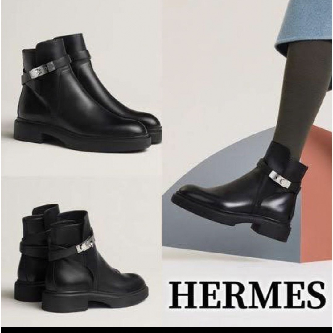 Hermes - エルメス サイドゴアブーツ ソーブラック 36.5 美品の通販 by