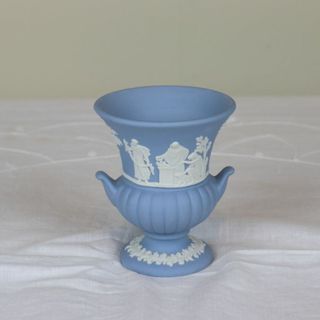 WEDGWOOD - ウェッジウッド　ジャスパー　花瓶　ペールブルー　フラワーベース　ヴィンテージ