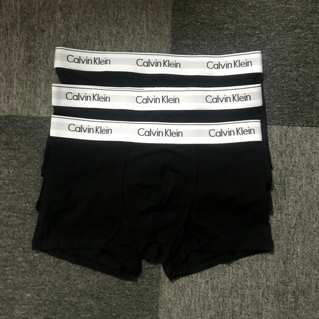 ck Calvin Klein(シーケーカルバンクライン)のカルバンクライン　ボクサーパンツセット　L　黒3点セット メンズのアンダーウェア(ボクサーパンツ)の商品写真