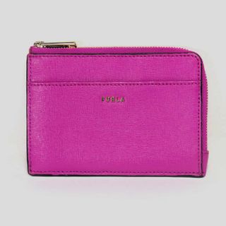 フルラ(Furla)の美品 FURLA フルラ 財布 PVCレザー パープル ハーフラウンドファスナー(財布)