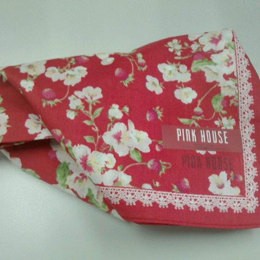 PINK HOUSE - ピンクハウス・ハンカチ(赤x花)の通販 by momo's PINK HOUSE - ピンクハウス・ハンカチ(赤x花)の通販 by momo's