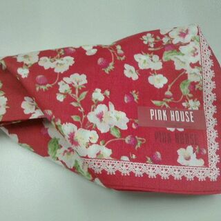 ピンクハウス(PINK HOUSE)のピンクハウス・ハンカチ（赤x花）(ハンカチ)