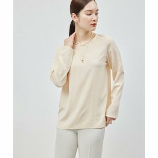 ロペ(ROPE’)の【ピンク系（65）】シルクライクサテン長袖Tシャツ(カットソー(長袖/七分))