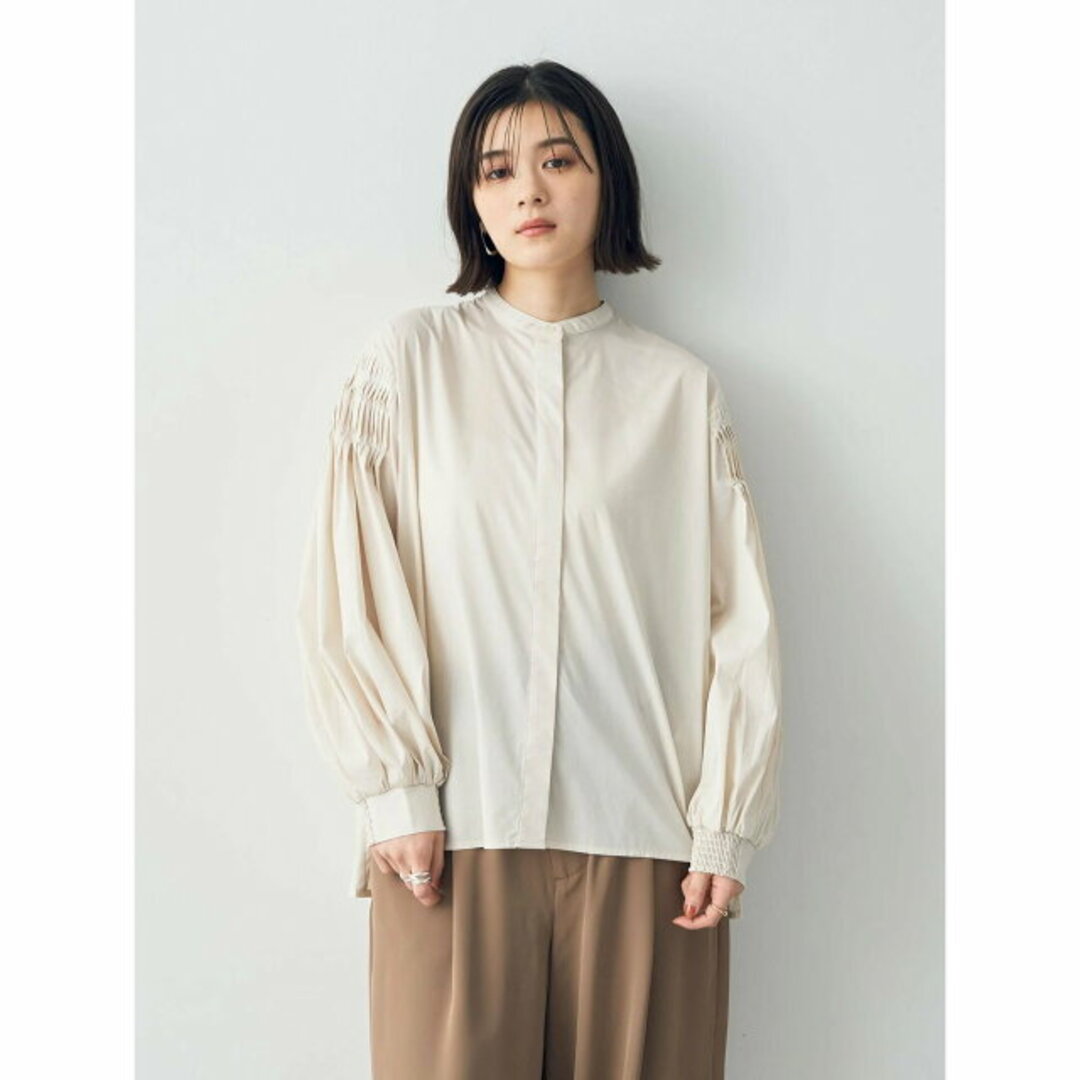 YECCA VECCA(イェッカヴェッカ)の【アイボリー】ピンタックボリュームスリーブシャツ/24SS レディースのトップス(シャツ/ブラウス(長袖/七分))の商品写真