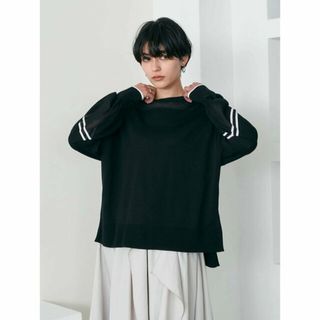 イェッカヴェッカ(YECCA VECCA)の【ブラック】シアーMIXラインニット/24SS(ニット/セーター)