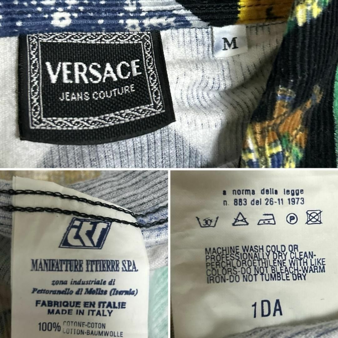 VERSACE(ヴェルサーチ)のVERSACE ヴェルサーチ 総柄 コーデュロイ シャツ 長袖 メデューサボタン メンズのトップス(シャツ)の商品写真