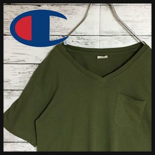 チャンピオン(Champion)の【人気カラーカーキ】チャンピオン　ＶネックポケットTシャツ　人気M A498(Tシャツ(半袖/袖なし))