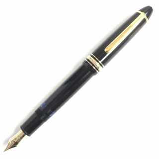 モンブラン(MONTBLANC)の美品▼MONTBLANC モンブラン マイスターシュテュック No.146 ホワイトスター ペン先14K 万年筆 ブラック×ゴールド Mニブ ドイツ製(ペン/マーカー)