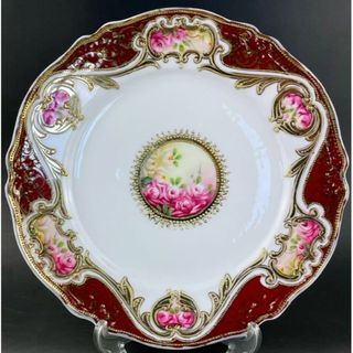 ノリタケ(Noritake)の【美品】オールドノリタケ 22.6cm 里帰り 薔薇図 皿 プレート バラ ばら(陶芸)