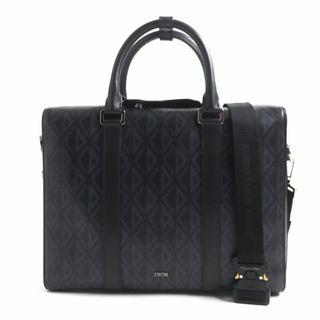 DIOR HOMME - 未使用▼定価407000円 DIOR ディオールオム 1ADBR088CDP_H43E ランゴ CDダイヤモンド 2WAY ブリーフケース/ビジネスバッグ 黒×紺 伊製 袋