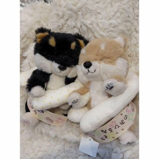 【新品　未使用】２点セット販売　お豆のおひるね　ぬいぐるみ　柴犬　ぬいぐるみ(ぬいぐるみ)