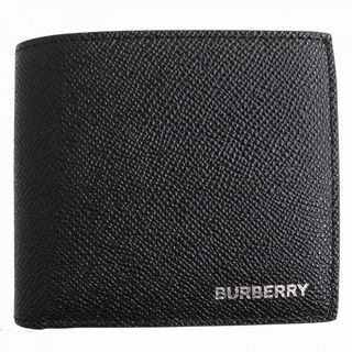 バーバリー(BURBERRY)の未使用品△BURBERRY バーバリー 8014653 GRAINY LEATHER INTERNATIONAL BIFOLD WALLET ロゴ入り 二つ折り レザー 財布 ブラック 伊製 箱付(折り財布)