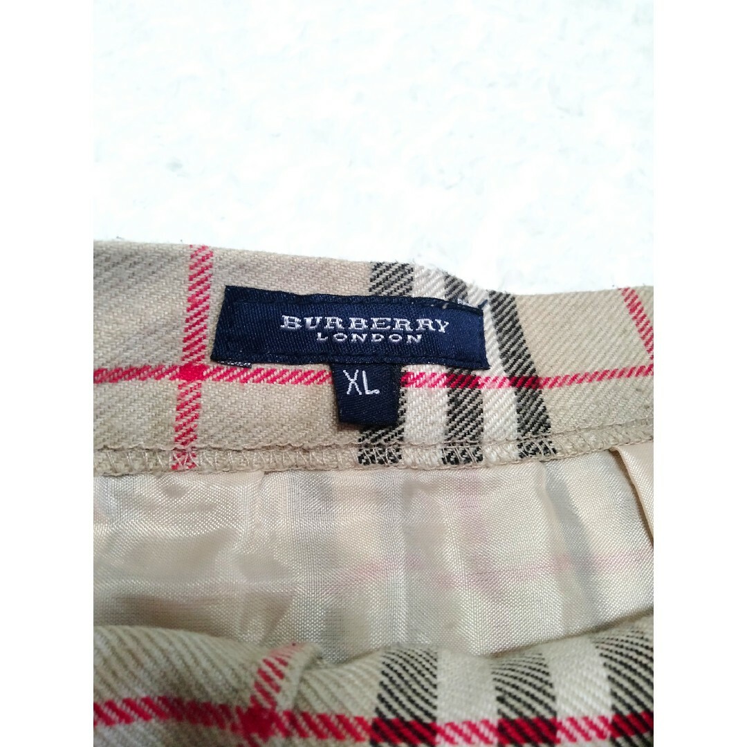 BURBERRY(バーバリー)のバーバリーロンドン 巻きスカート プリーツ ノバチェック 裏地 ベージュ XL レディースのスカート(ひざ丈スカート)の商品写真