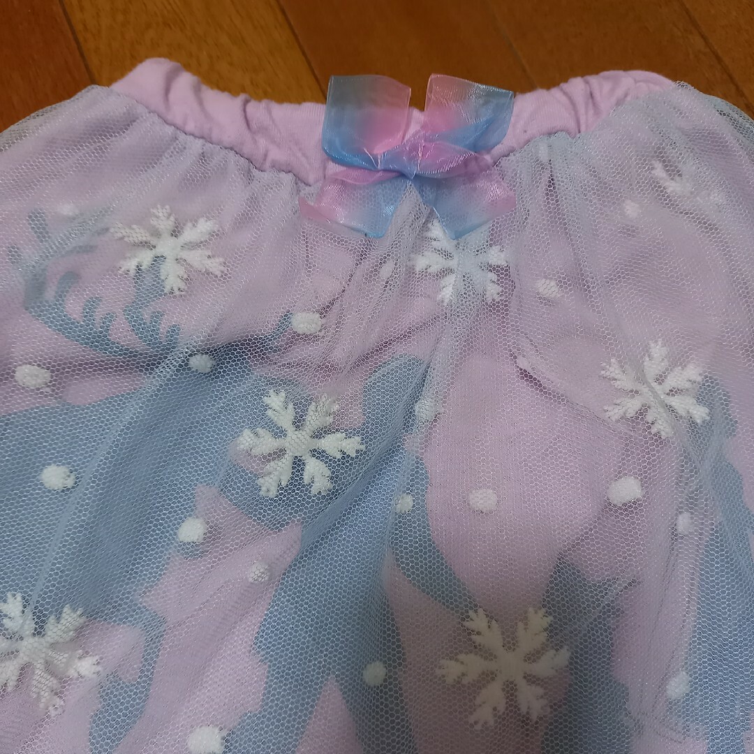 Disney(ディズニー)のディズニーレーススカート ピンク&ブルー リボン 可愛い 100サイズ キッズ/ベビー/マタニティのキッズ服女の子用(90cm~)(スカート)の商品写真