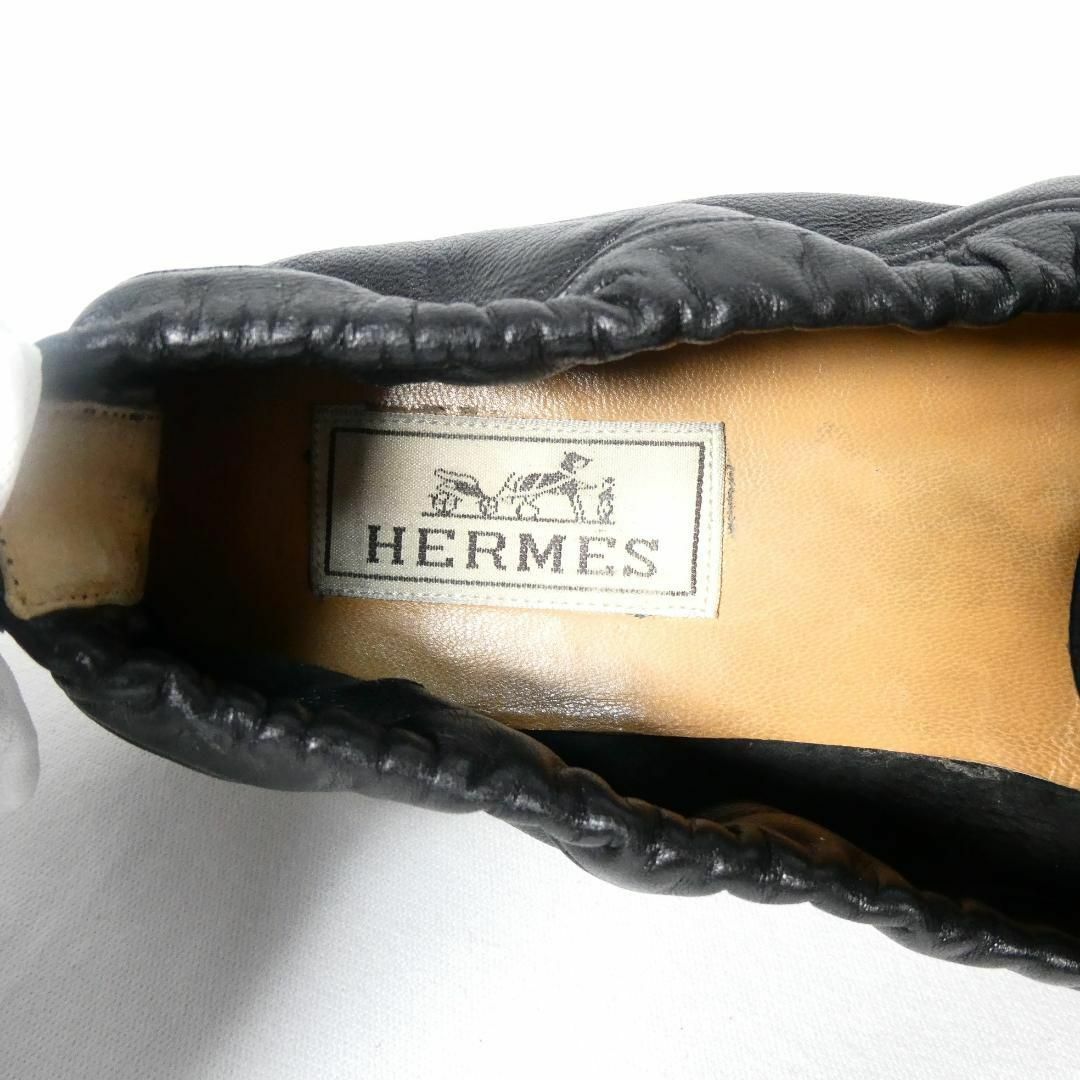 Hermes(エルメス)の美品 HERMES レザー エスパドリーユ シューズ スリッポン メンズの靴/シューズ(スリッポン/モカシン)の商品写真